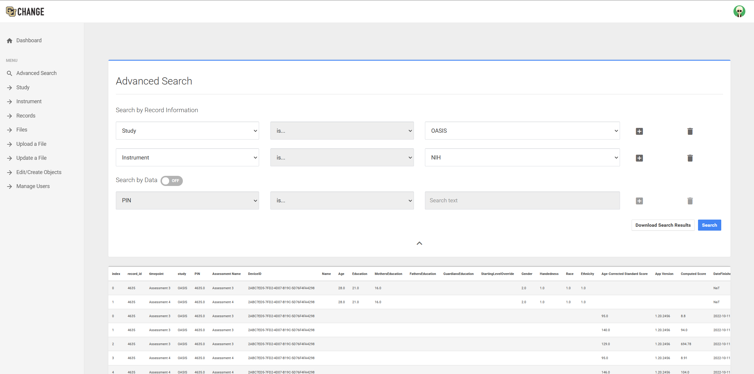 Ideal ETL Advanced Search Page